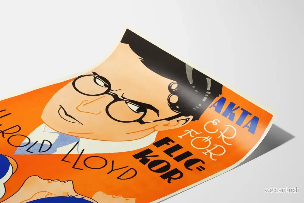 Vintagefilmposter Harold Lloyd Stil Art déco för väggdekoration - Bild 3
