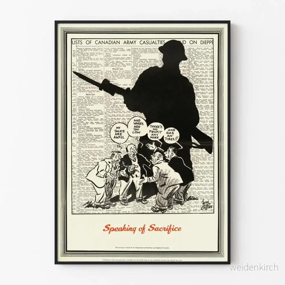 Vintageposter Speaking of Sacrifice – Historisk och engagerande väggdekoration Vintageposter Speaking of Sacrifice – Historisk och engagerande väggdekoration