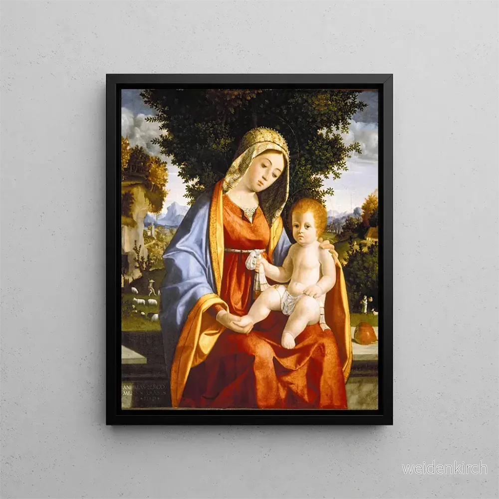 Målning Vierge à l'Enfant dans un paysage - Andrea Previtali | Konsttryck