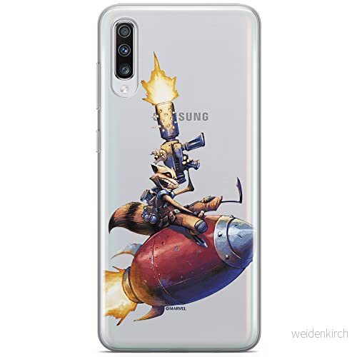ERT GROUP mobiltelefonfodral för Samsung A70 originalt och officiellt licensierat Marvel mönster Rocket 007 optimalt anpassad till formen på mobiltelefonen, gedeeltelijk transparant 5902980414394