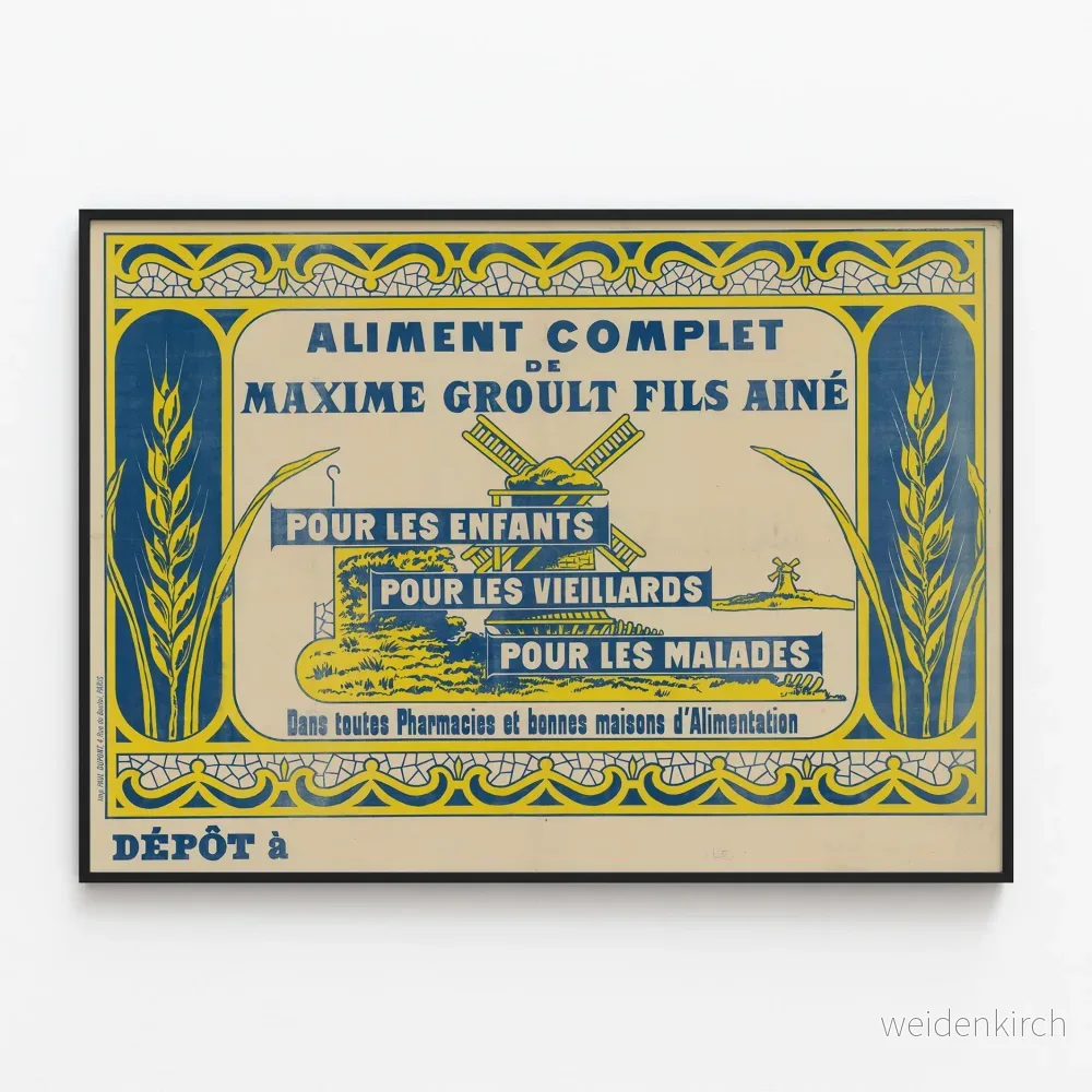 Vintage reklamposter för fullständig kostnad Maxime Groult Fils Aîné