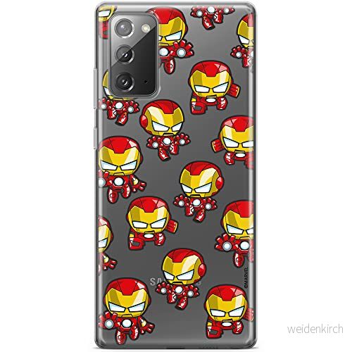 ERT GROUP mobiltelefonfodral för Samsung GALAXY NOTE 20 originalt och officiellt licensierat Marvel mönster Iron Man 031 optimalt anpassad till formen på mobiltelefonen, gedeeltelijk transparant 5904805154119
