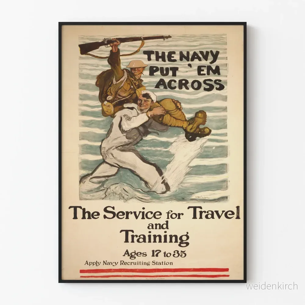 Vintage marinposter – Service, Resor och Träning för 17-35-åringar