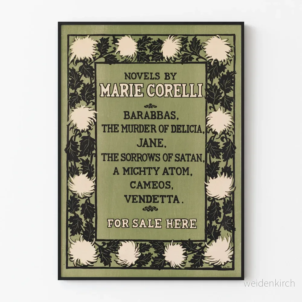 Vintageposter med romaner av Marie Corelli för väggdekoration Vintageposter med romaner av Marie Corelli för väggdekoration