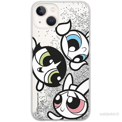 ERT GROUP mobiltelefonfodral för Apple Iphone 13 MINI originalt och officiellt licensierat The Powerpuff Girls mönster 014, med glitter overflow effekt 5905511963521