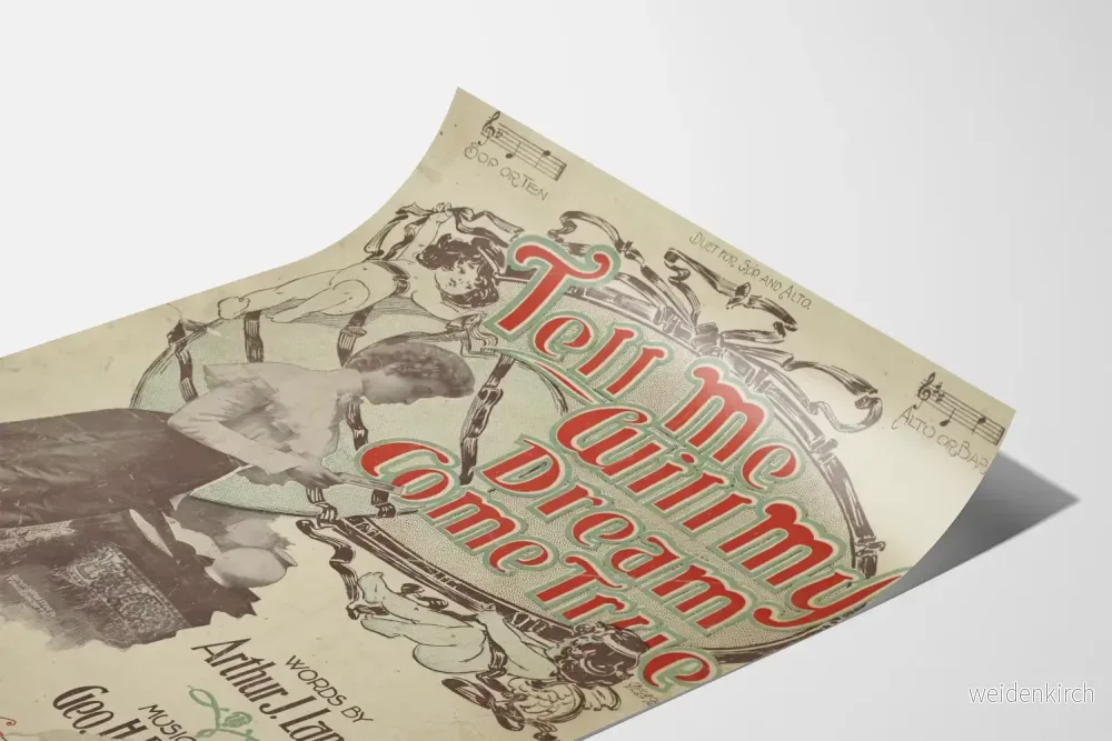 Vintageposter 'Tell Me Will My Dream Come True' Art Déco - Bild 3