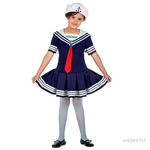 Boland Barndräkt matros för flickor, 3 delar, karnevaldräkt temafest, halloween eller karneval, sjöfarare 8712026823830