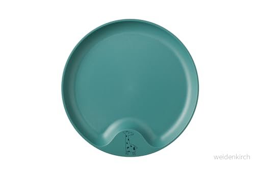Mepal Mio barntallrik djupt turkos robust plasttallrik mikrovågsugnssäker praktisk nedsänkning i kanten diskmaskinssäker 8720294009863