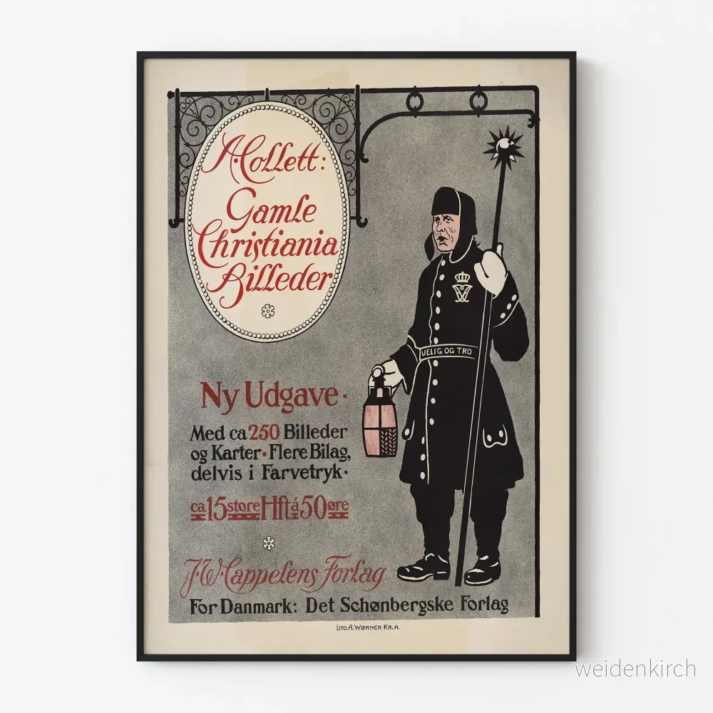 Vintageposter A. Collett Gamle Christiania Billeder - Historisk väggdekoration