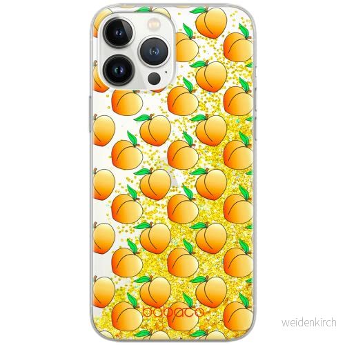 ERT GROUP mobiltelefonfodral för Apple Iphone 13 PRO MAX originalt och officiellt licensierat Babaco mönster Peaches 001 Vit anpassad till formen på mobiltelefonen, med glitter overflow effekt 5904805763137