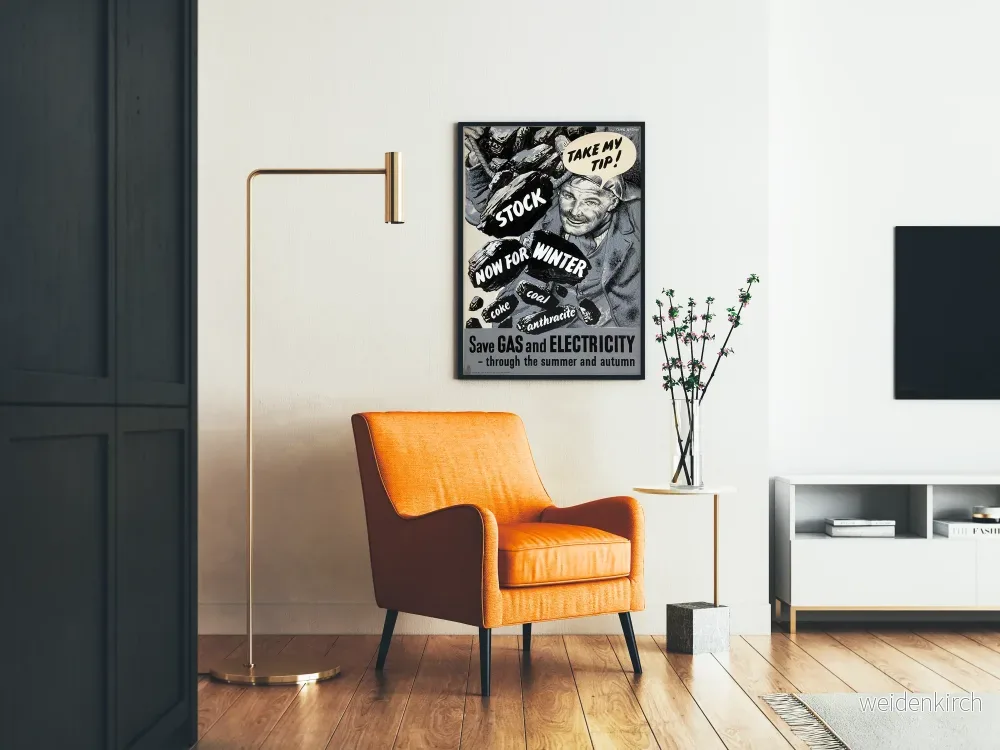 Vintageposter med energiråd för vinter, kol och anthracit - Bild 2