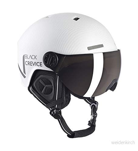 Black Crevice unisex vuxen skidhjälm olja med visir, vit kolmatt/svart, S (51 54 cm) 9120090700275