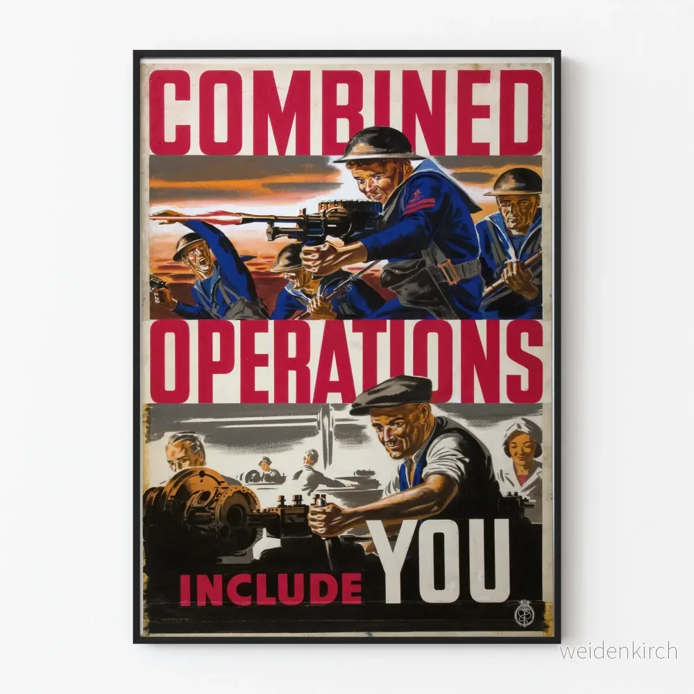 Vintage militär poster för kombinerade operationer inkluderar dig