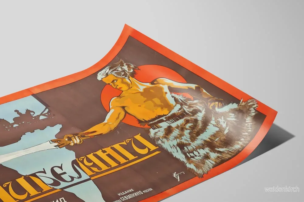 Vintageposter av Die Nibelungen med krigare i strid och svärd - Bild 2