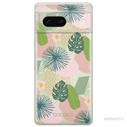 ERT GROUP mobiltelefonfodral för Google PIXEL 7 originalt och officiellt licensierat Babaco mönster Plants 012 optimalt anpassad till formen på mobiltelefonen, gedeeltelijk transparant 5905795145972