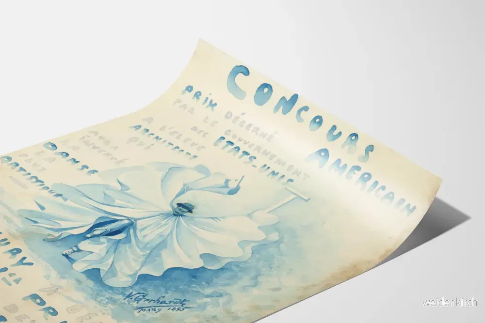 Vintageposter Concours Américain - Konstnärlig dekorativ akvarell 1895 - Bild 3