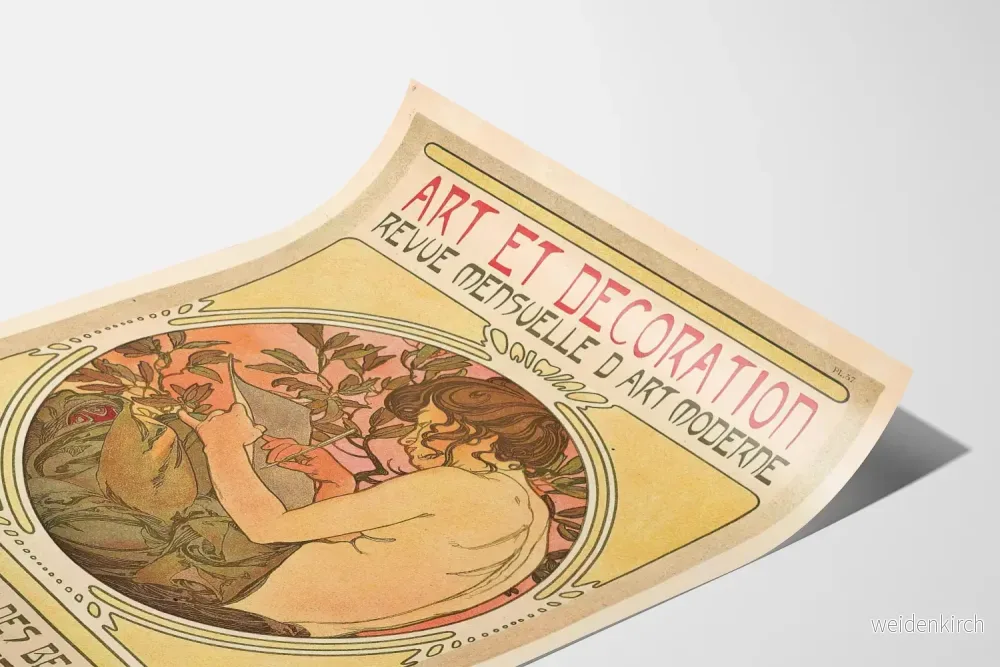 Vintage dekorativ poster Art et Décoration av Mucha - Bild 3