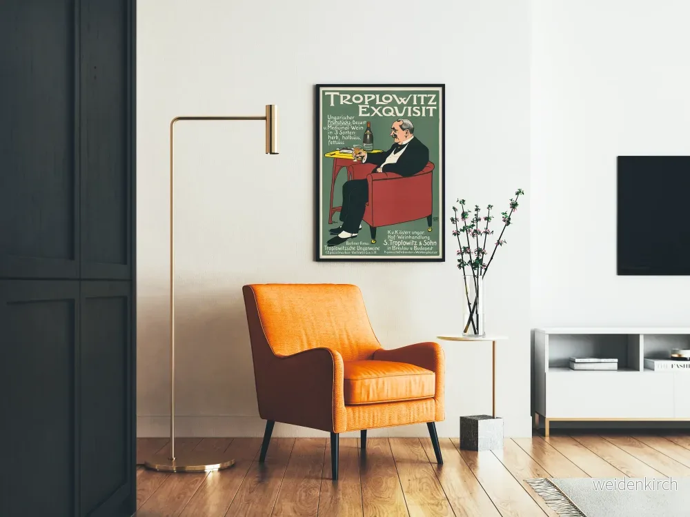 Vintageposter Troplowitz Exquisit ungersk vin för väggdekoration - Bild 2