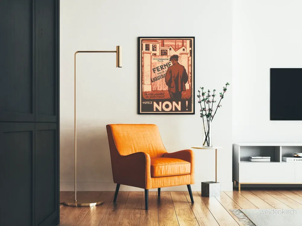 Vintagposter Le vrai résultat du prélèvement Rösta NEJ - Bild 2