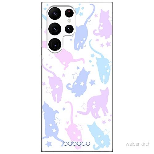ERT GROUP mobiltelefonfodral för Samsung S22 ULTRA originalt och officiellt licensierat Babaco mönster Cats 016 optimalt anpassad till formen på mobiltelefonen, fodral tillverkad av TPU plast 5905131100030