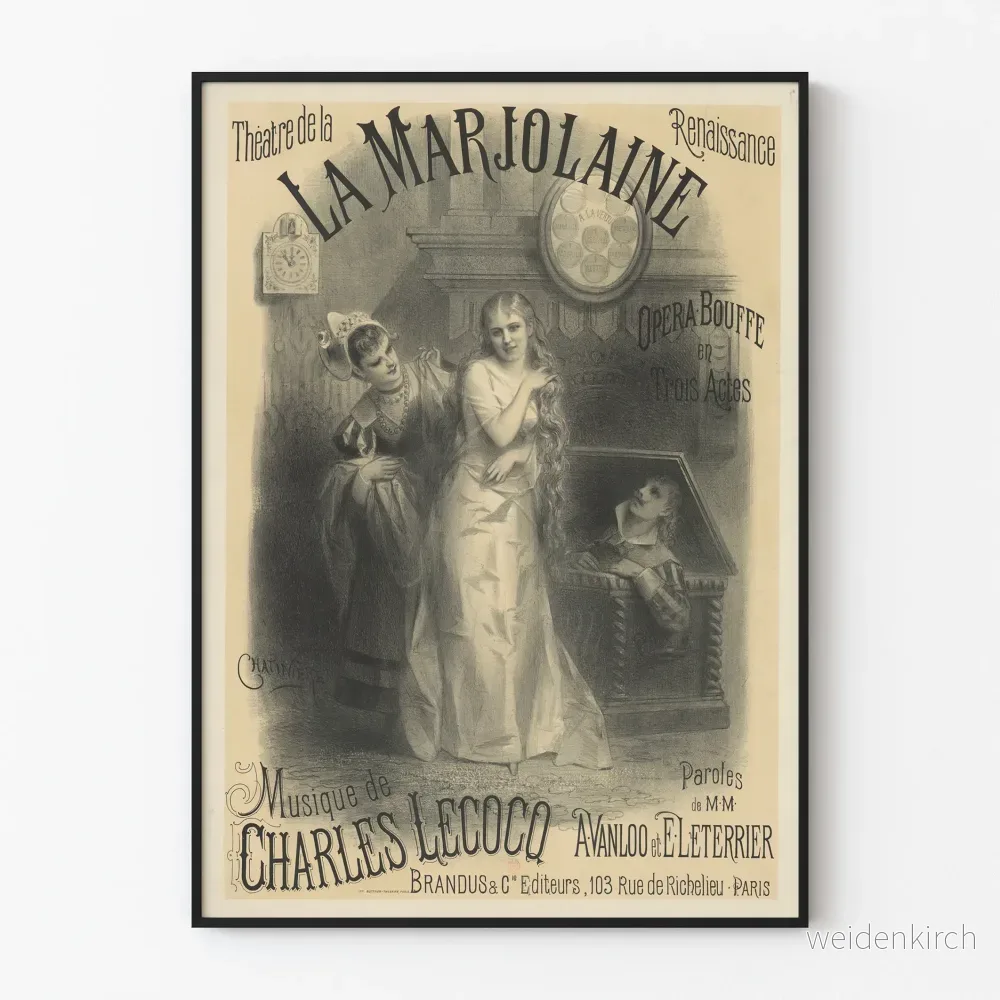 Poster Teater La Marjolaine - Vintage väggdekoration Teater-Opera-Bouffe