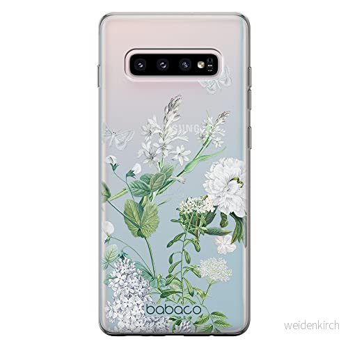 ERT GROUP mobiltelefonfodral för Samsung S10 PLUS originalt och officiellt licensierat Babaco mönster Flowers 033 optimalt anpassad till formen på mobiltelefonen, gedeeltelijk transparant 5905131287540