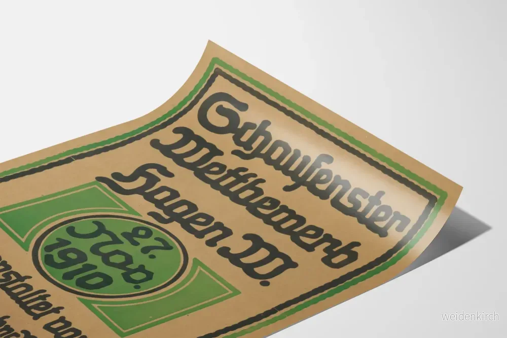 Vintage affisch tävlingsfönster Hagen 1910 väggdekoration - Bild 3