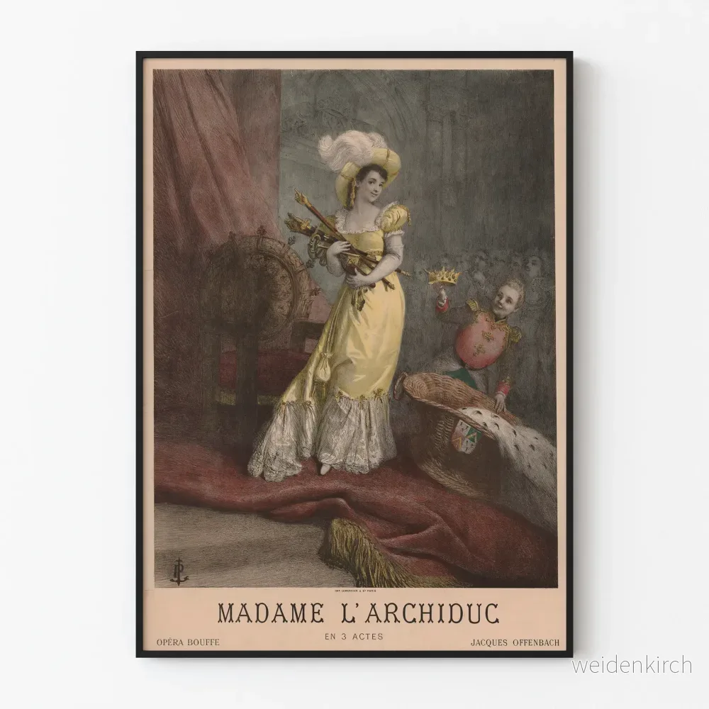Vintageposter Madame l'Archiduc - Väggdekoration för klassisk teater