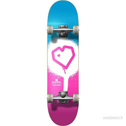 Blueprint Spray Heart V2 komplett skateboard (7,25 tum rosa/vit/blå) 5060626668287