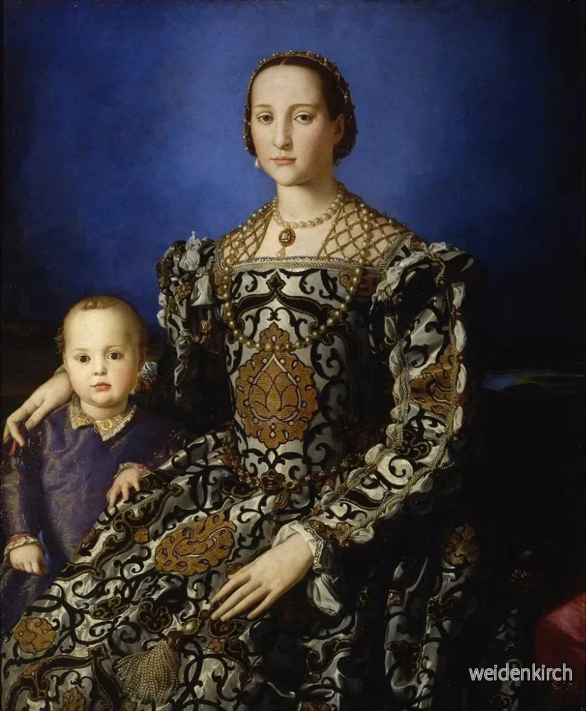 Målning Porträtt av Aliénor av Toledo med sin son Giovanni de Médicis - Agnolo Bronzino | Konsttryck - Bild 2