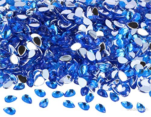 Dekorativa pärlor akryl droppe blå 5x8mm. 5000u.Ca. 8428885456118