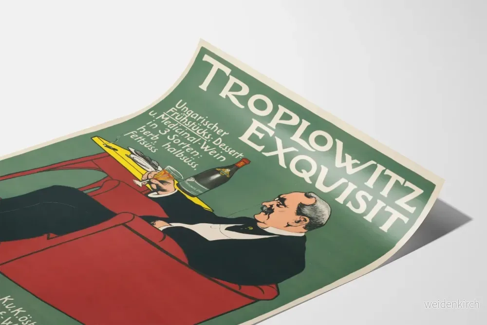 Vintageposter Troplowitz Exquisit ungersk vin för väggdekoration - Bild 3