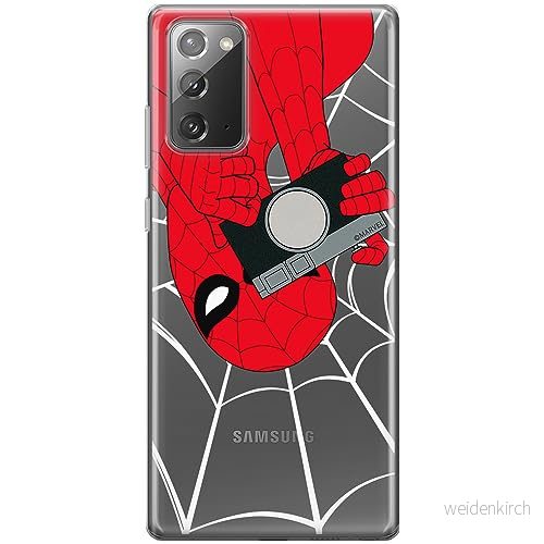 ERT GROUP mobiltelefonfodral för Samsung GALAXY NOTE 20 originalt och officiellt licensierat Marvel mönster Spider Man 027 optimalt anpassad till formen på mobiltelefonen, gedeeltelijk transparant 5905795003685