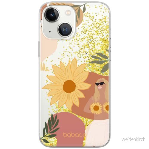 ERT GROUP mobiltelefonfodral för Apple Iphone 13 originalt och officiellt licensierat Babaco mönster Flowers 015 Vit optimalt anpassad till formen på mobiltelefonen, med glitter overflow effekt 5904805761164
