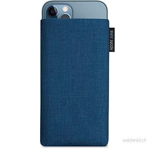 Adore June Klassisk oceanblå väska kompatibel med iPhone 13 Pro Max/iPhone 12 Max mobilväska av resistent Cordura tyg displayrengöringseffekt, tillverkad i Europa 4260477568748