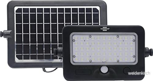 Brennenstuhl utomhus LED solcell med rörelsesensor SOL ML 1 000 strålkastare oberoende solpanel 3 m kabel bred strålbelysning, 120 rörelsedetektor 4007123304998