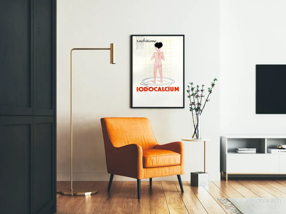 Vintage medicinsk poster om raketism och Iodocalcium - Bild 2