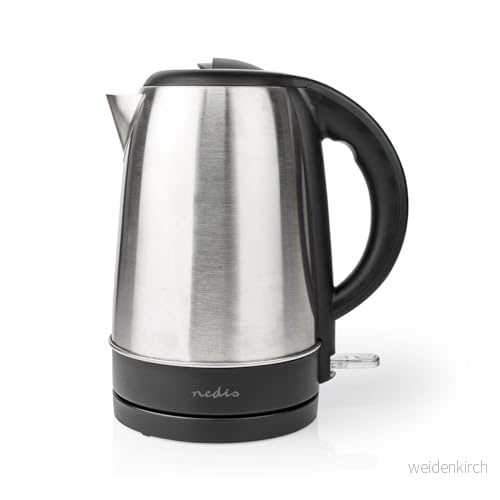 Nedis KAWK340EAL Vattenkokare 1,7 L Rostfritt Stål Aluminium-Svart 5412810335602