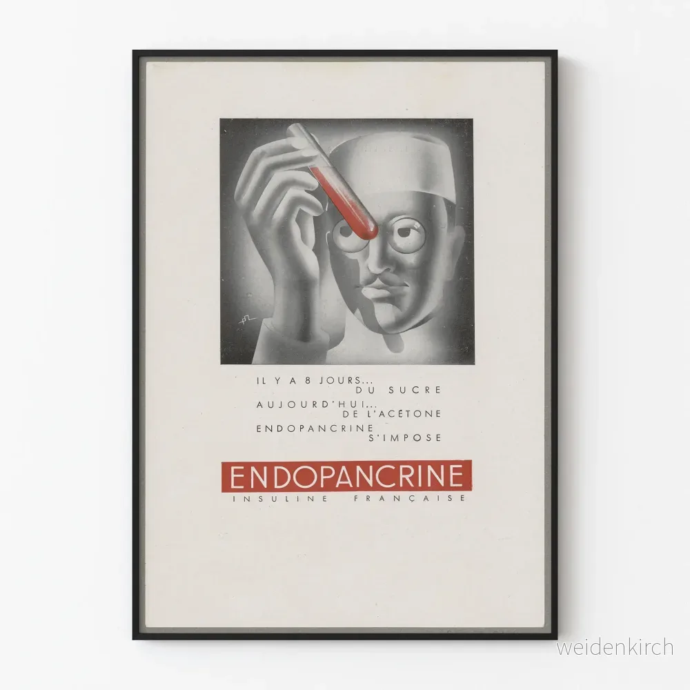 Vintageaffisch Endopancrine Fransk Insulin