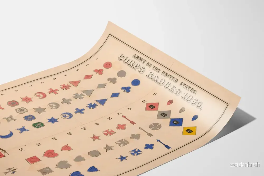 Historisk dekorativ poster: Amerikanska arméförbandens insignier 1865 - Bild 3