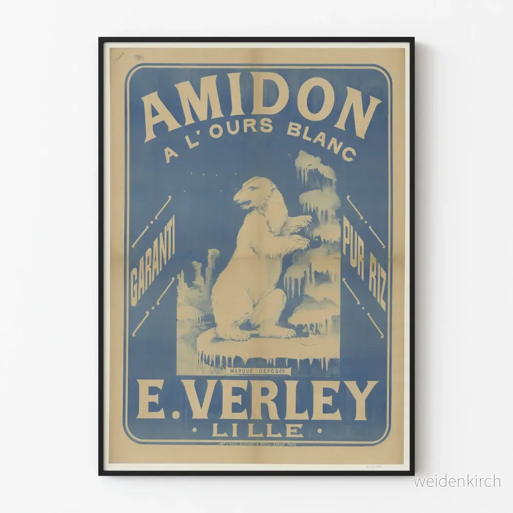 Vintageposter Amidon à l'Ours Blanc E.Verley Lille