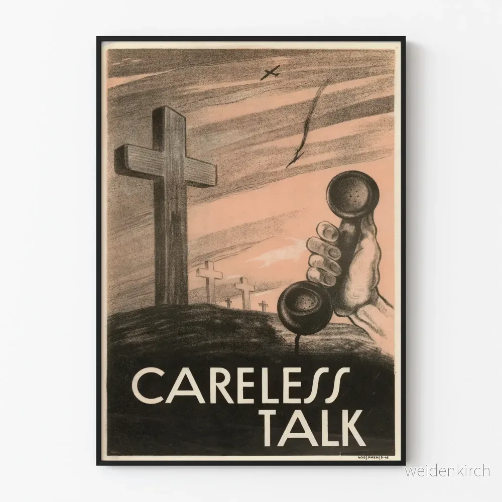 Vintage väggposter Careless Talk - Slagkraftig väggdekoration