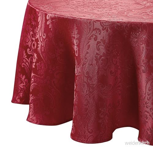 Elrene Home Fashions Damastduk, polyester, röd, 60 tum x 84 oval 739550332810
