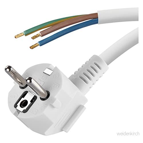 EMOS järnanslutningskabel 3 m/matarkabel, anslutningskabel, strykjärnkabel vit/3 x 1,0 mm/H05VV F 3G plastkabel, svart 8595025314321