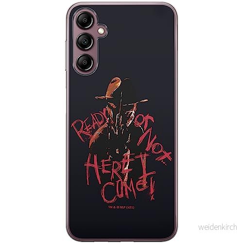 ERT GROUP mobiltelefonfodral för Samsung A14 4G/5G originalt och officiellt licensierat Horror mönster Nightmare of Elm Street 007, fodral tillverkad av TPU plast 5905511829896