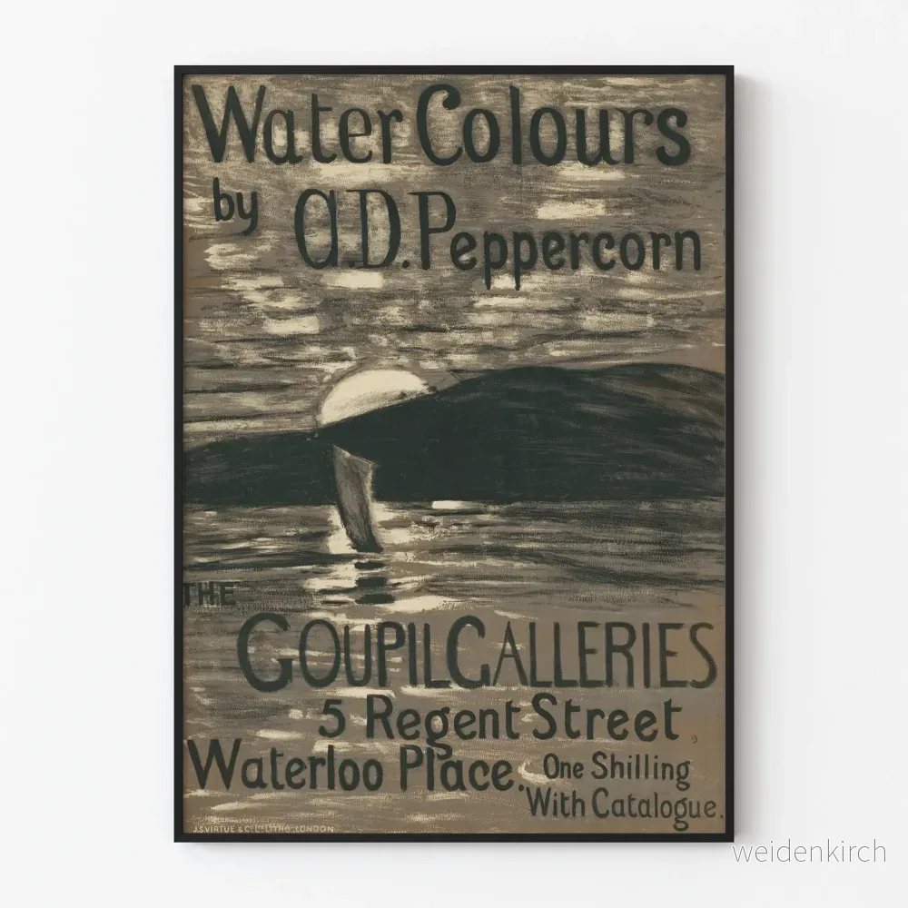 Vintageposter Water Colours av A.D. Peppercorn för Goupil Galleries