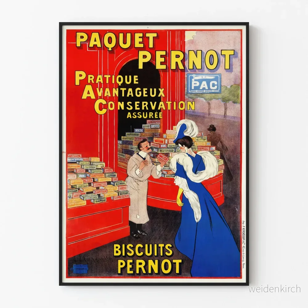 Vintageposter för Pernot Biscuits paket – väggdekoration