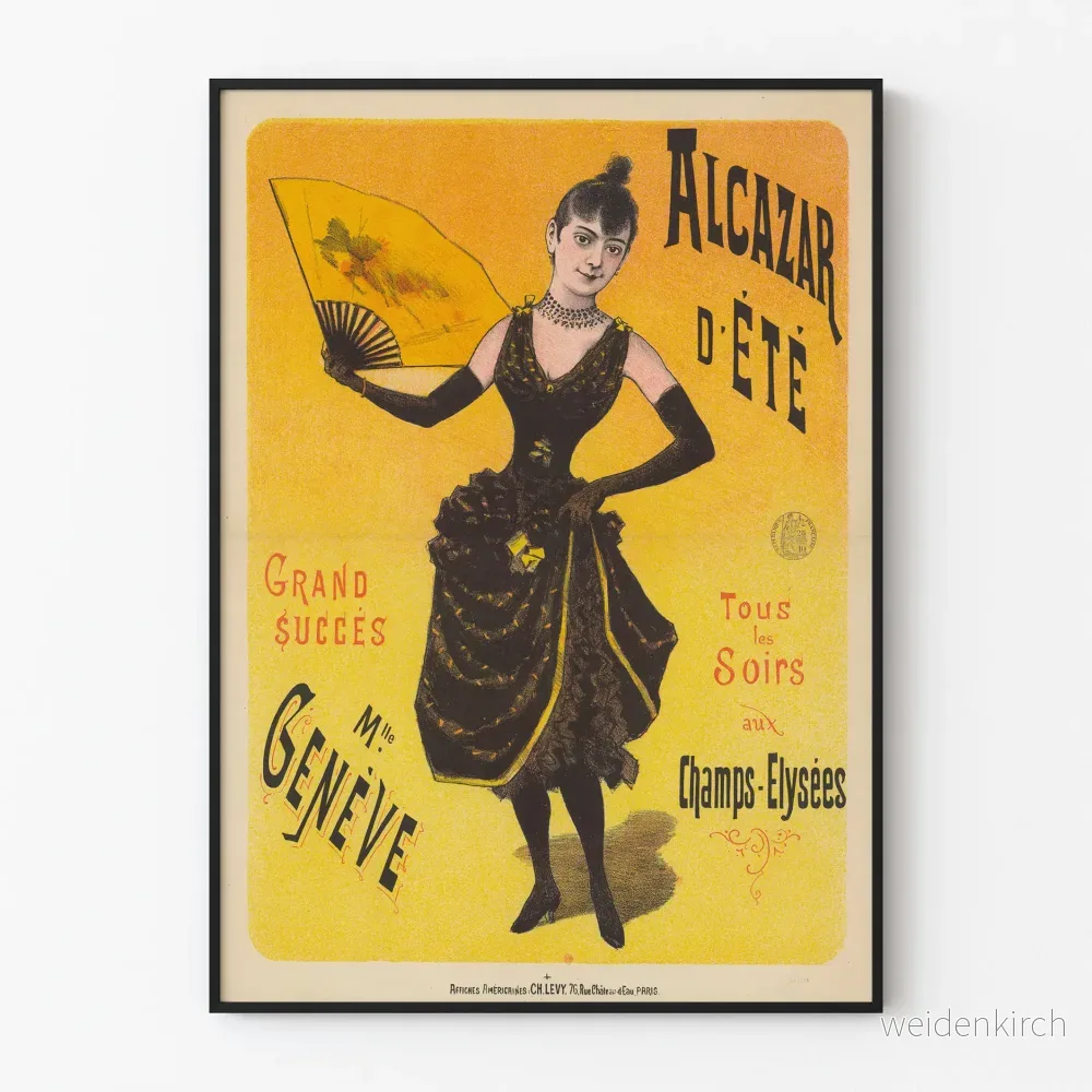 Vintageaffisch Alcazar sommar Mlle Genève Champs-Élysées