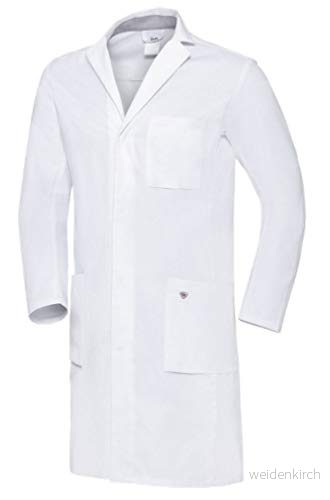 BP 1753 130 0021 50n läkarrock för män, långärmad, armlyftsystem, 205,00 g/m² ren bomull, vit, 50 n 4055301643926