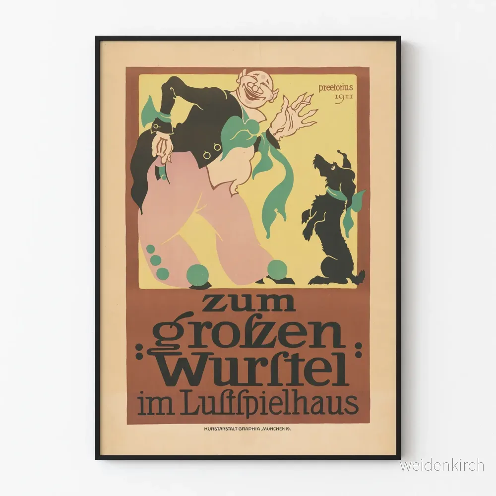 Vintageposter Zum Großen Wurstel – Handgjord väggdekoration Vintageposter Zum Großen Wurstel – Handgjord väggdekoration